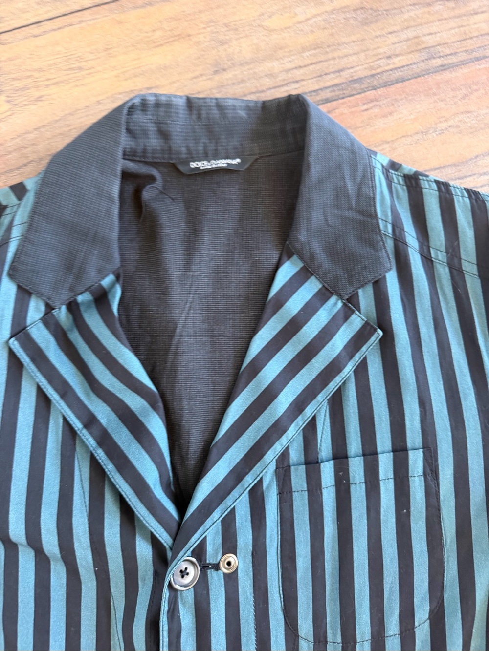 Dolce & Gabbana Teal and Black Striped Blazer jacket - Picture 3 of 9